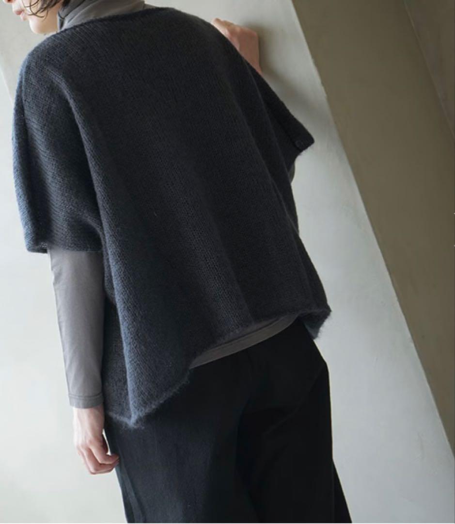 evam eva モヘアシルクポンチョ