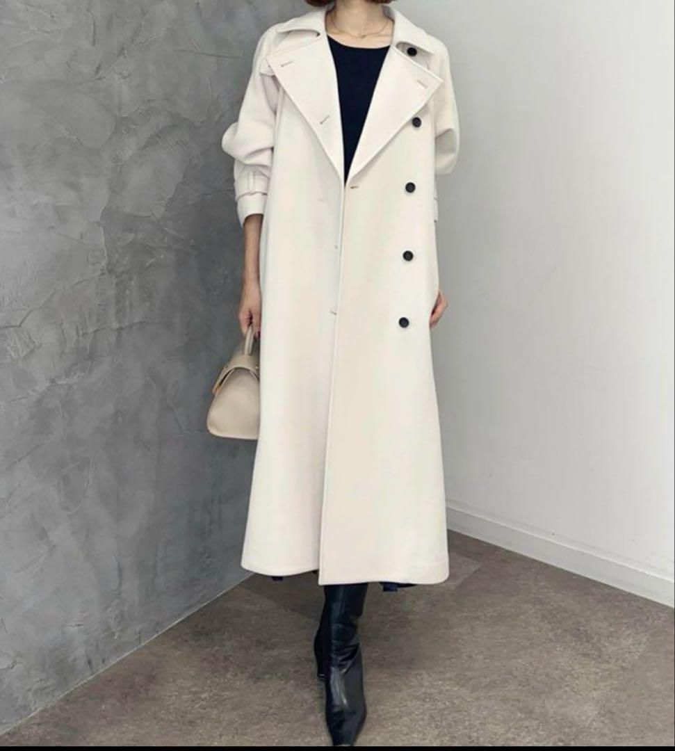 タグ付き新品 anuans コート ロングコート アイボリー ウール