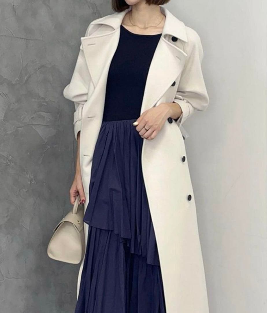 タグ付き新品 anuans コート ロングコート アイボリー ウール