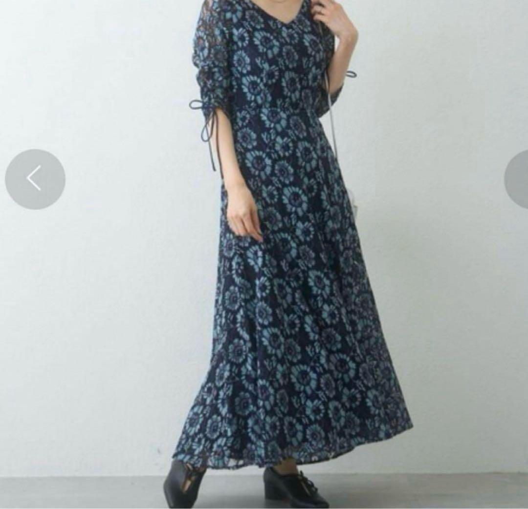 ◆美品◆2.1万◆カスタネ◆オケージョンドレス◆総レース◆ネイビー◆0