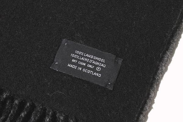 CELINE ワンポイントロゴ刺繍 羊毛 ウール マフラー Grey