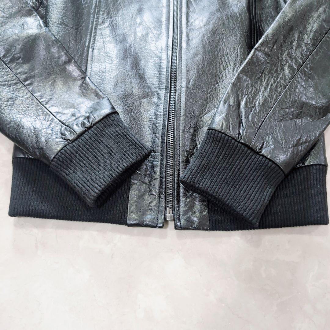 【極美品】ZARA　本革　レザージャケット　ミリタリー　A2 A-2 L相当　黒