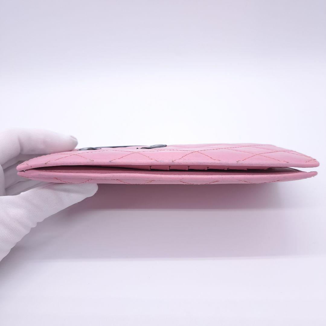 CHANEL シャネル カンボンライン 二つ折り 長財布 キルティング