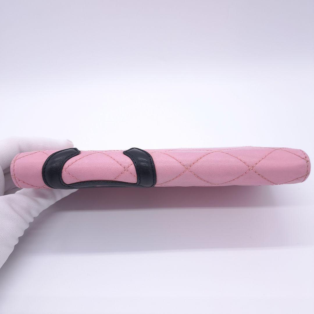 CHANEL シャネル カンボンライン 二つ折り 長財布 キルティング