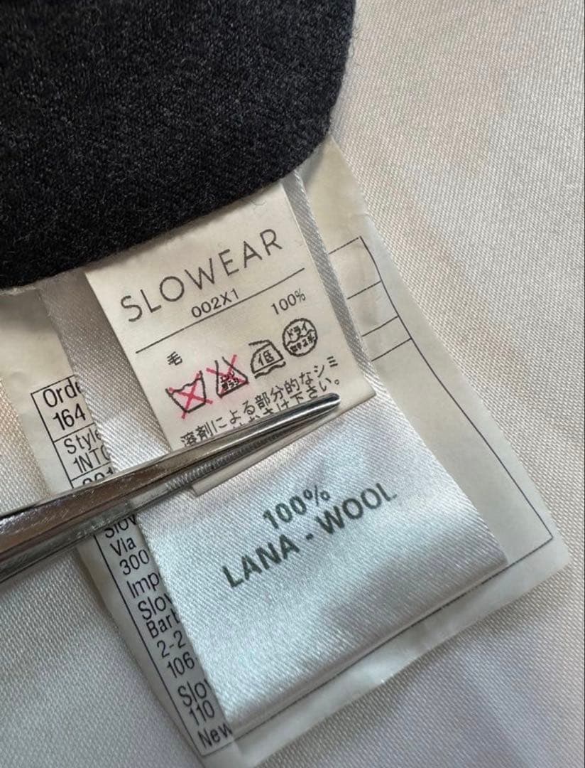 INCOTEXチャコールグレーフランネルスラックス50