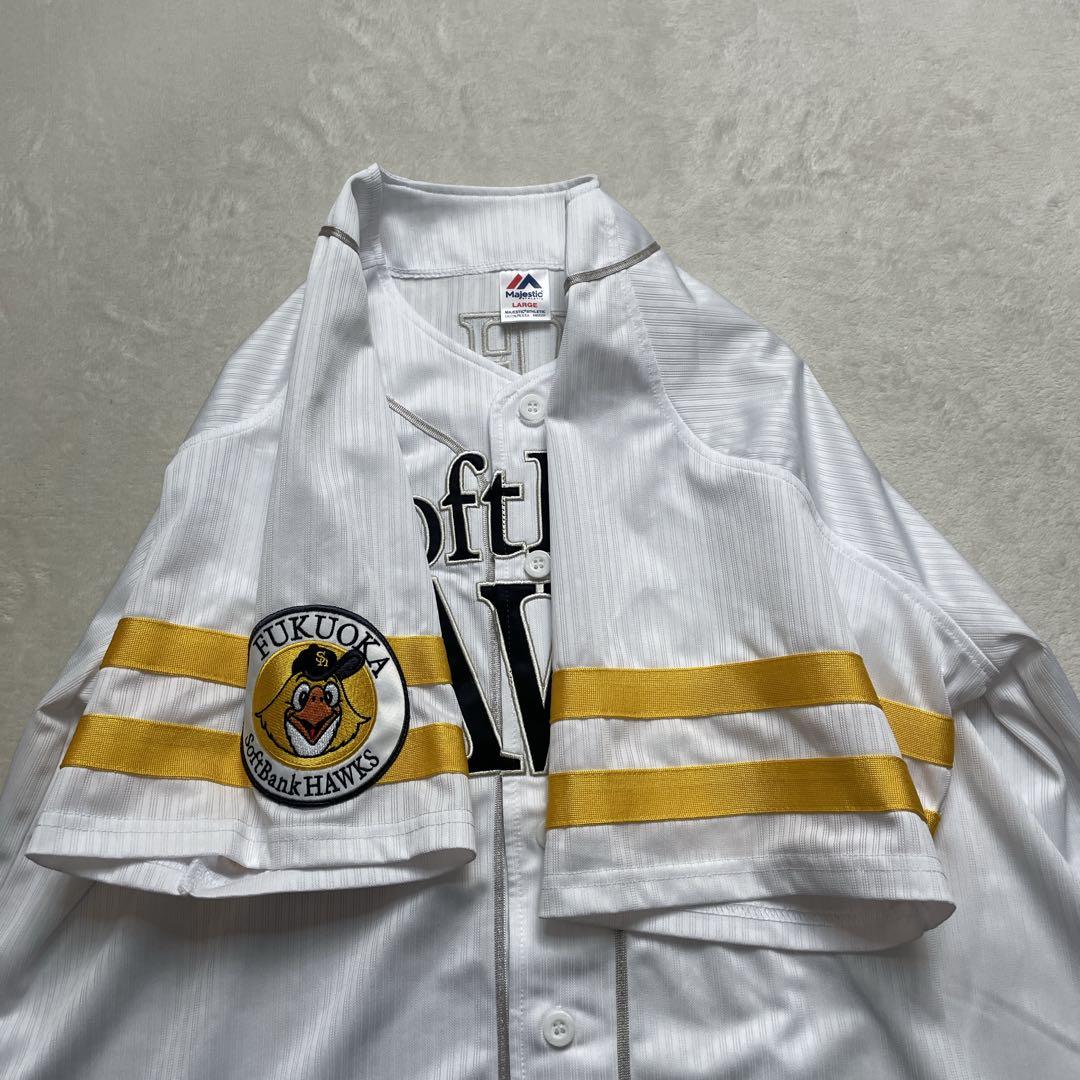 未使用に近い　Majestic ソフトバンクホークス　栗原選手　24 Lサイズ