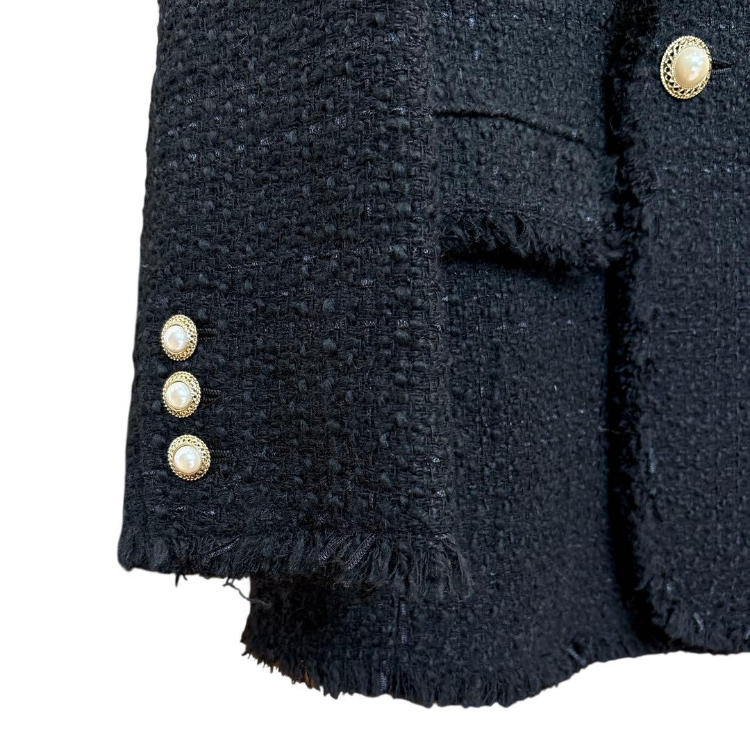 ルルウィルビー アルアバイル ファンシーツイードダブルジャケット パールボタン
