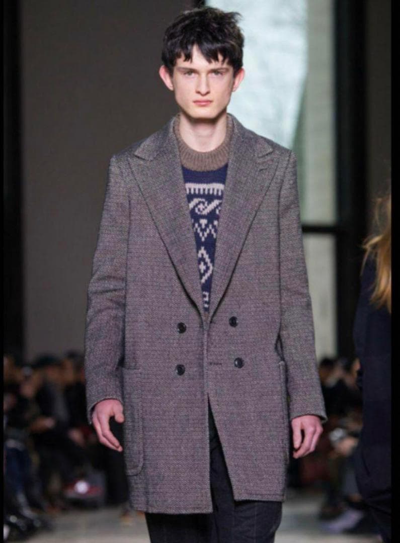 即日配送 名作！ kolor コート ダブル ヘリンボーン カシミヤウール混