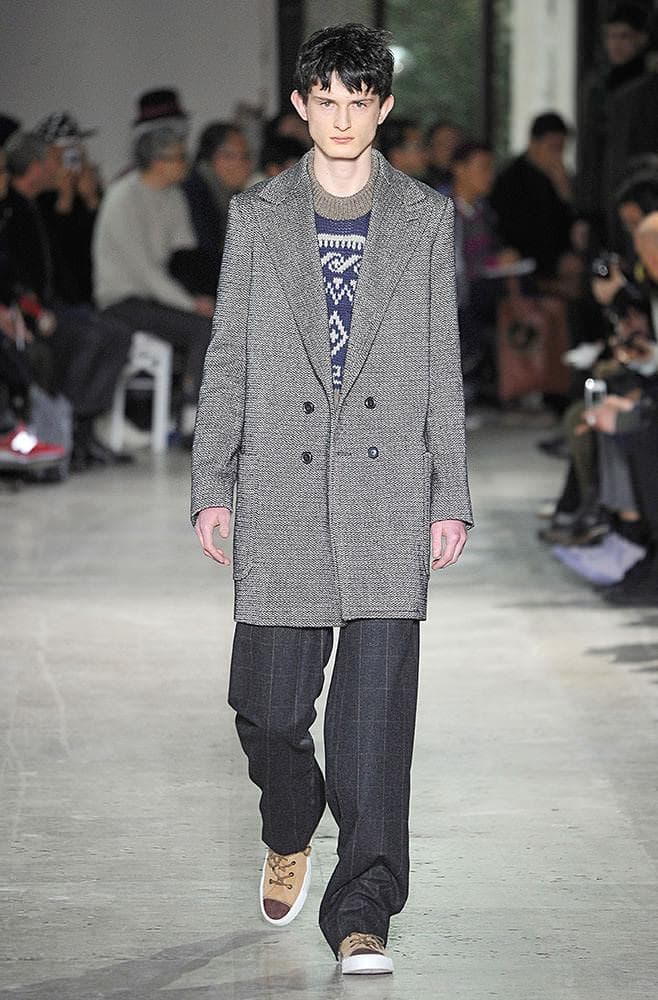 即日配送 名作！ kolor コート ダブル ヘリンボーン カシミヤウール混