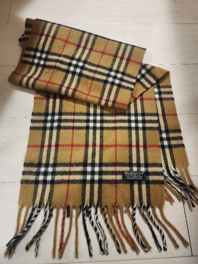 Burberrys チェック柄 マフラー 100%ラムウール