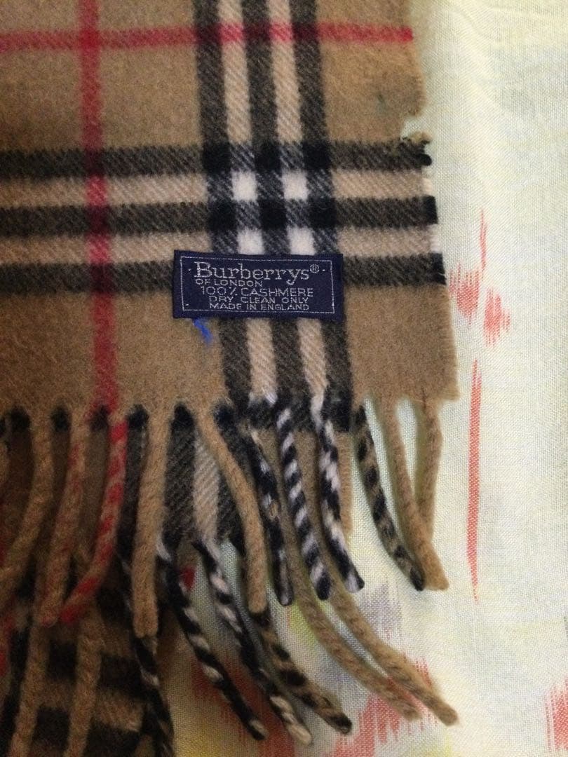 断捨中！Burberry's マフラーストールフリンジ ノバチェック 紺ベージュ