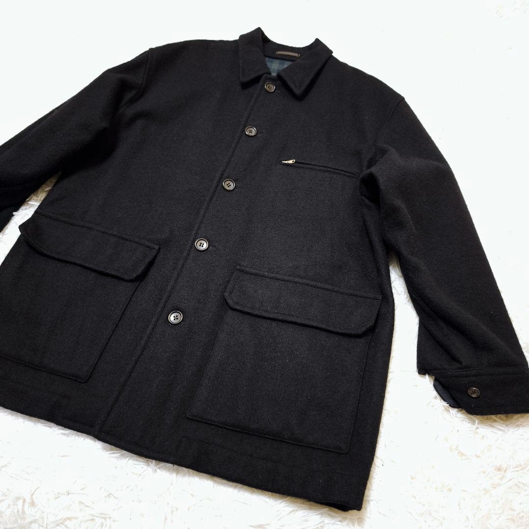 【美品】コムデギャルソン オム オーバーサイズジップポケットチェスターコート黒