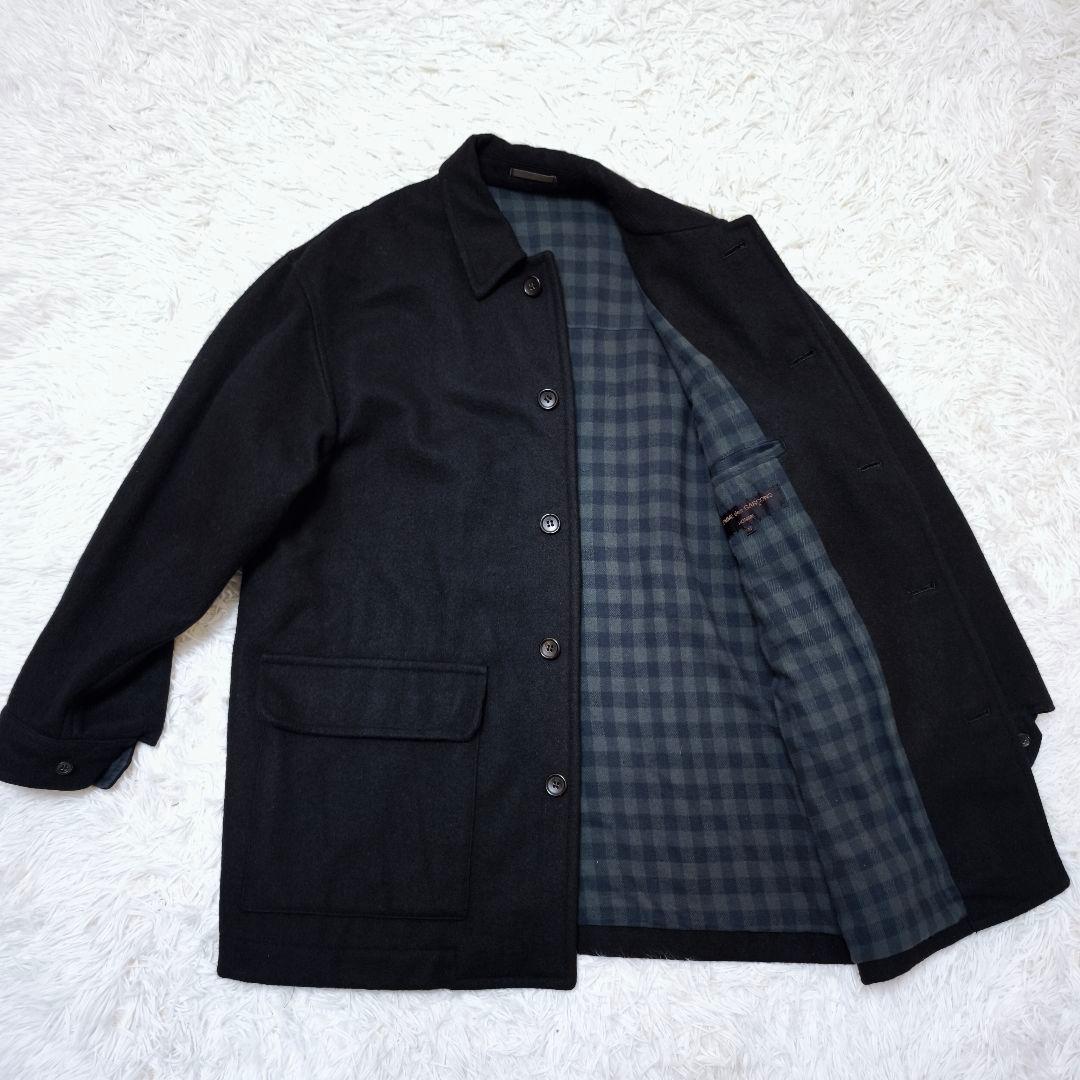 【美品】コムデギャルソン オム オーバーサイズジップポケットチェスターコート黒