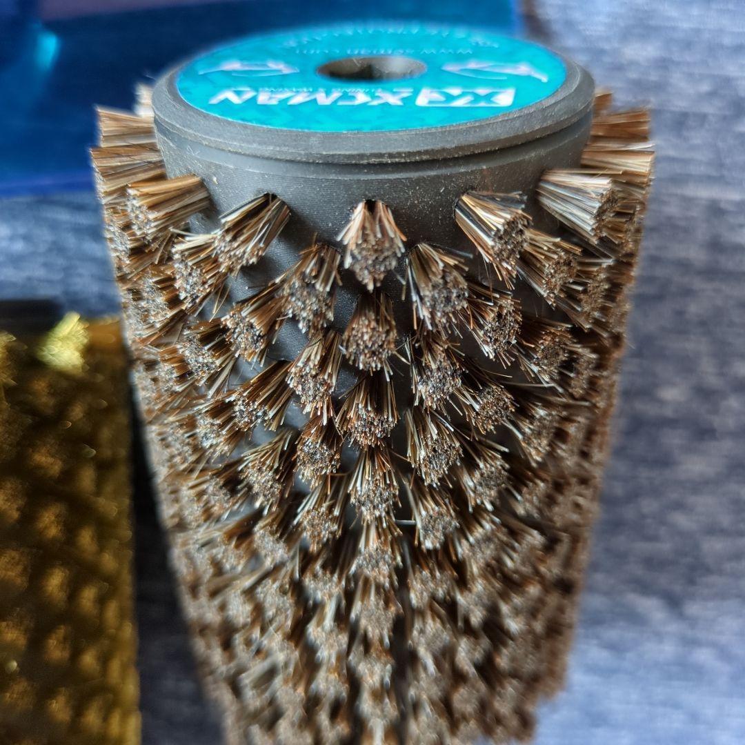 ロトブラシ３点＋シャフトセット（馬毛、ブロンズ、ナイロン、ハンドル）スキーブラシ