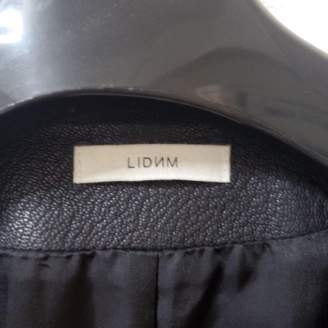 LIDNM ゴートレザーノーカラージャケット M