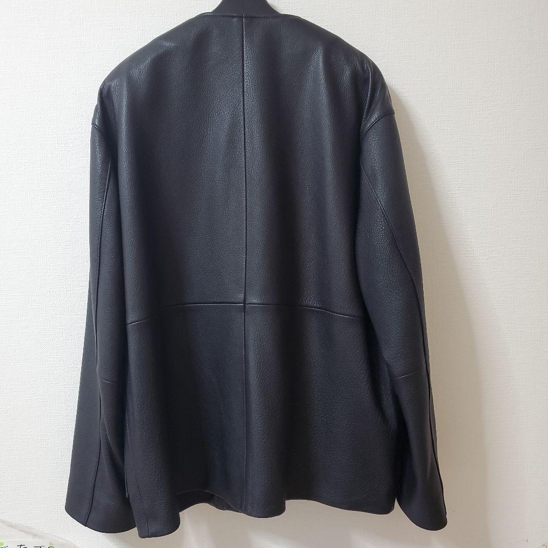LIDNM ゴートレザーノーカラージャケット M