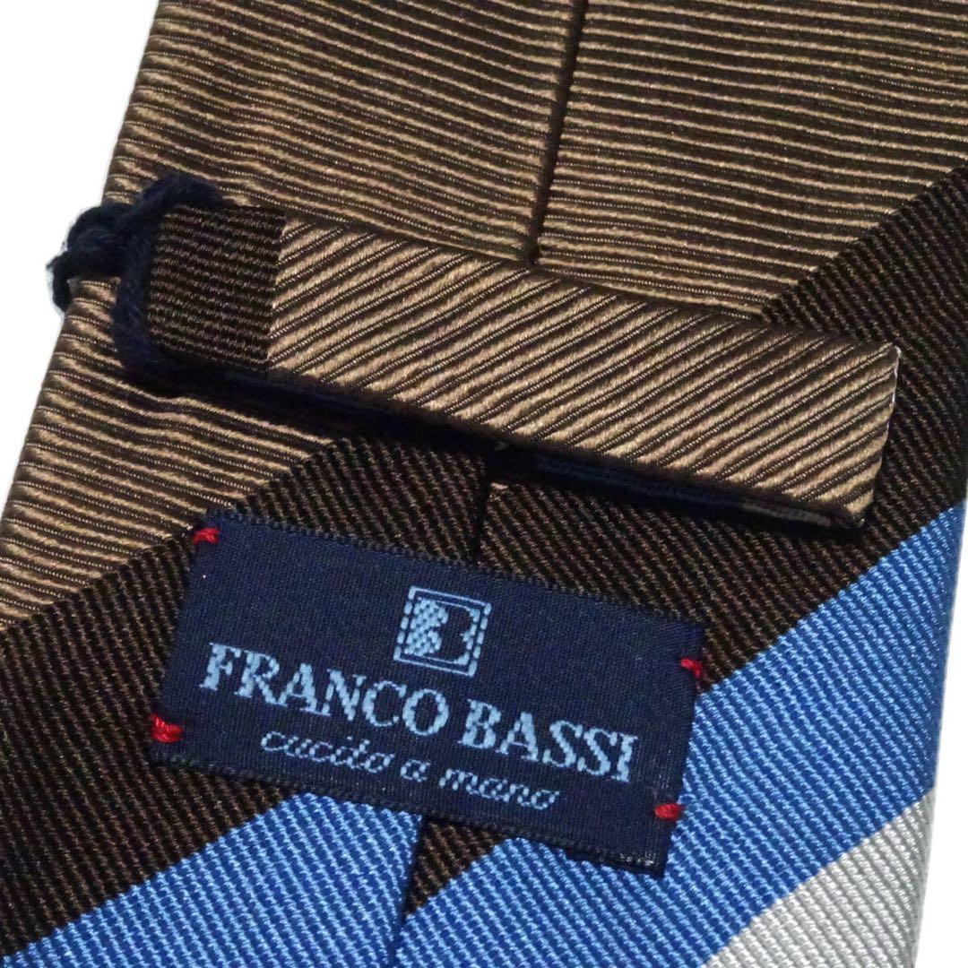 FRANCO BASSI/フランコバッシ レジメンタル シルクネクタイ