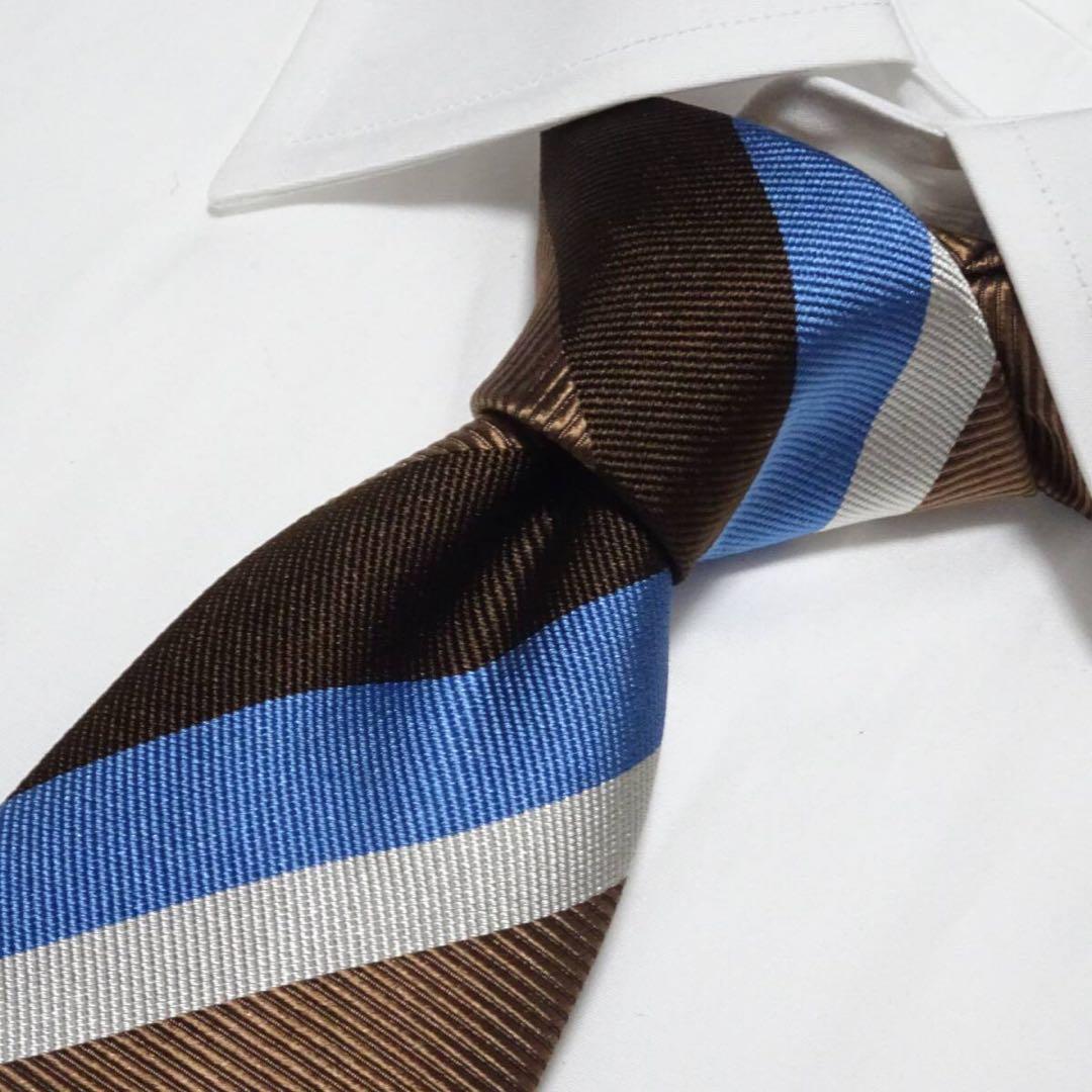 FRANCO BASSI/フランコバッシ レジメンタル シルクネクタイ