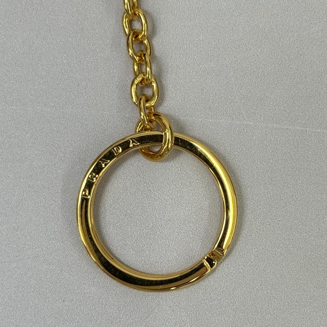 美品 プラダ サフィアーノ ブラック ゴールド キーリング付きケース