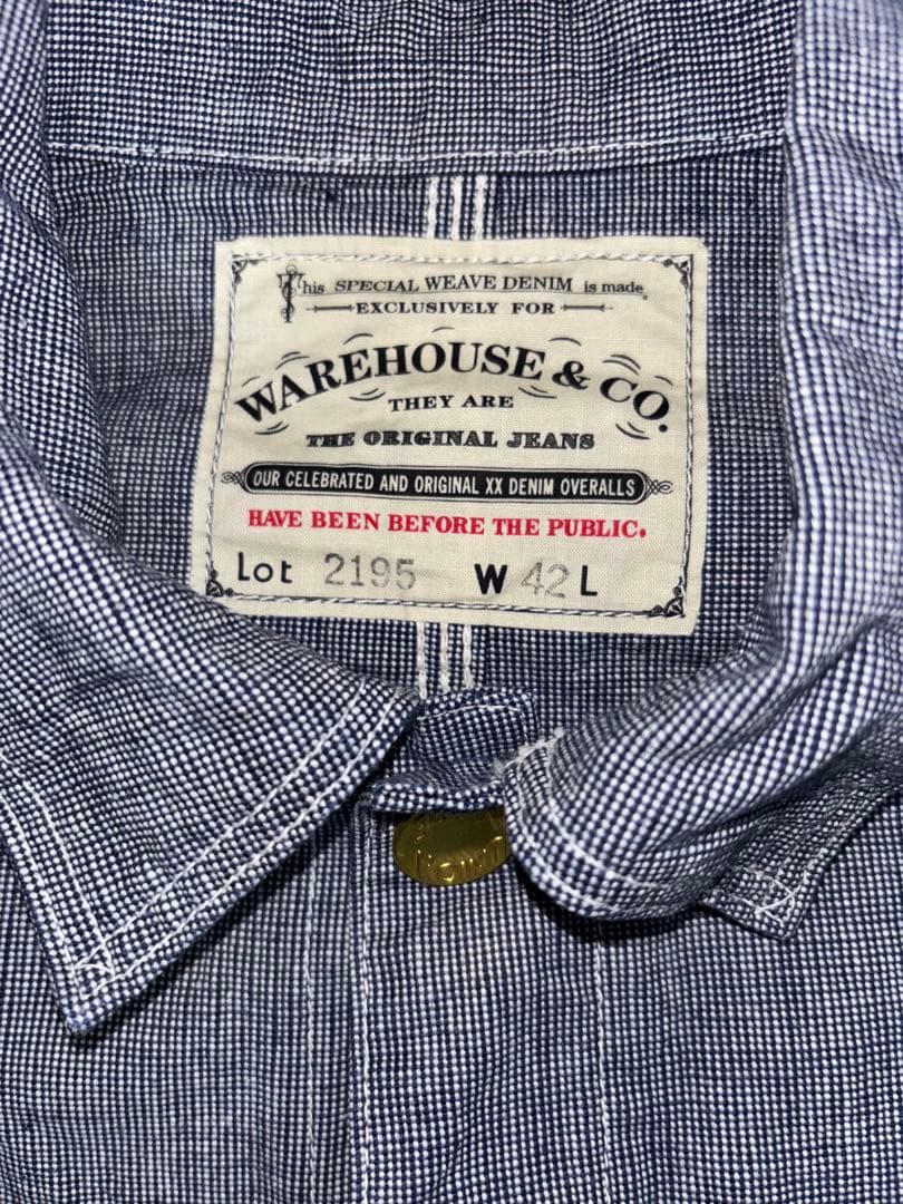 ジャケット・アウター WAREHOUSE 2195 INDIGO PINCHECK COVERALL