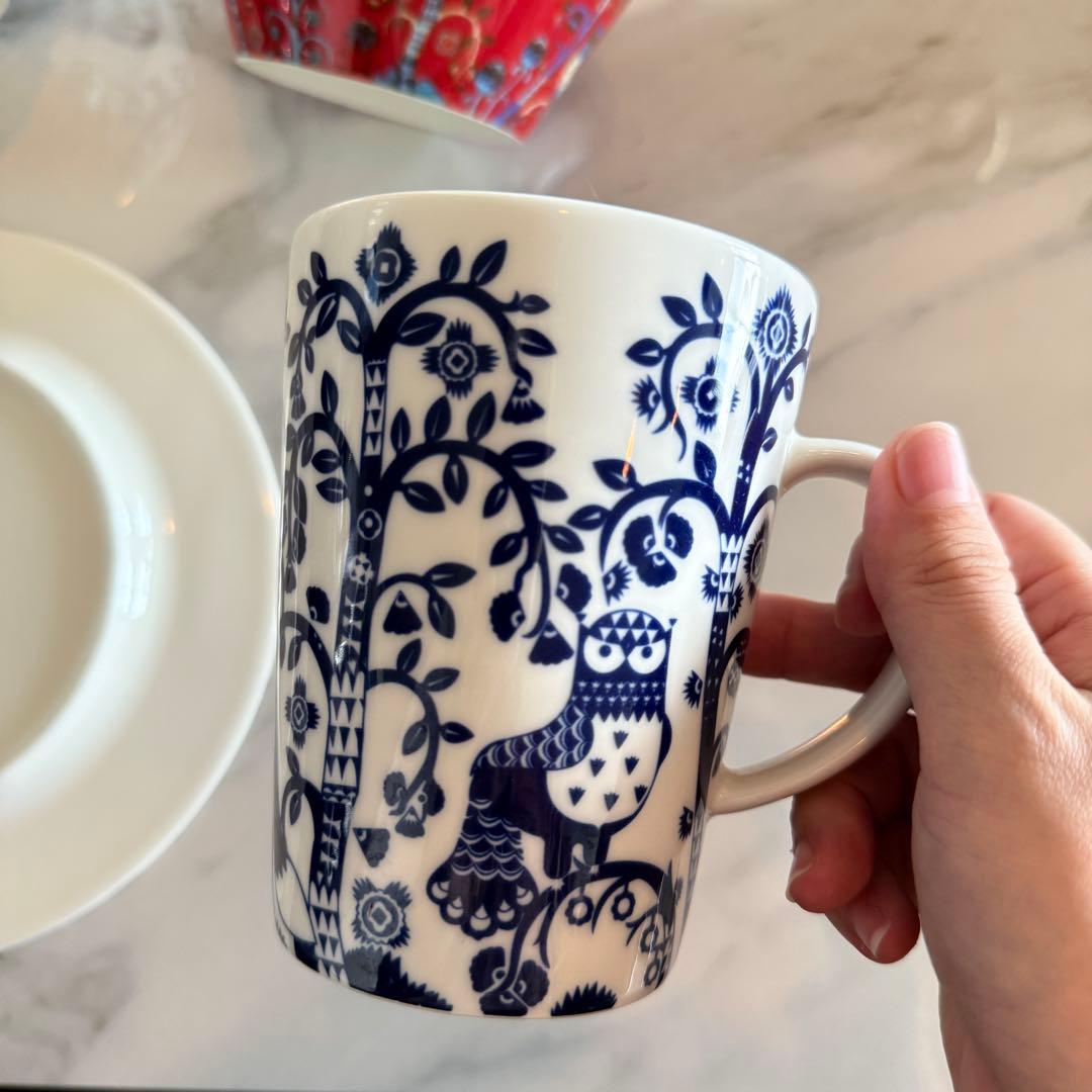 に*こ様 【最終価格】タイカ クリスマス レッド ブルー マグ プレート ボウル