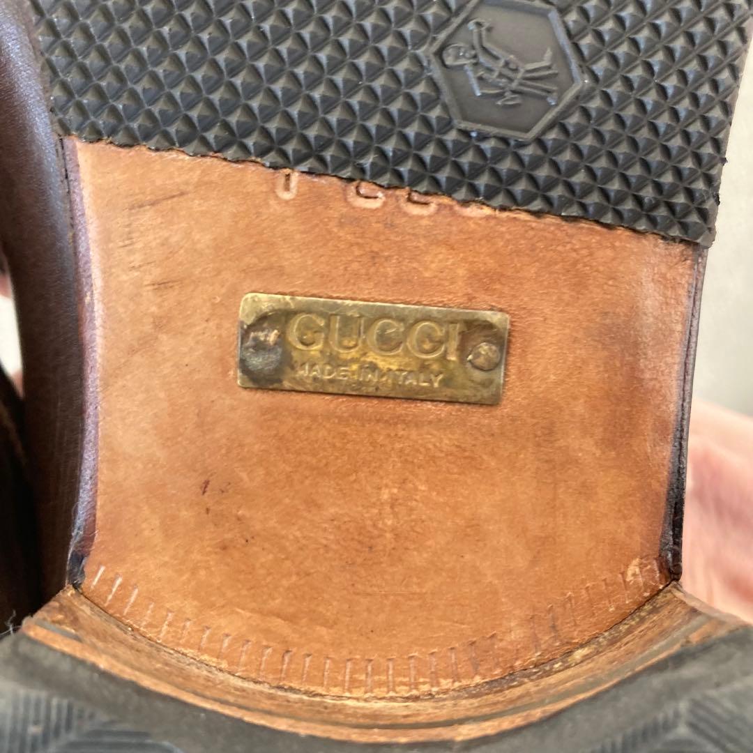 【メンテナンス済】GUCCI ホースビットローファー 茶 US7EEE