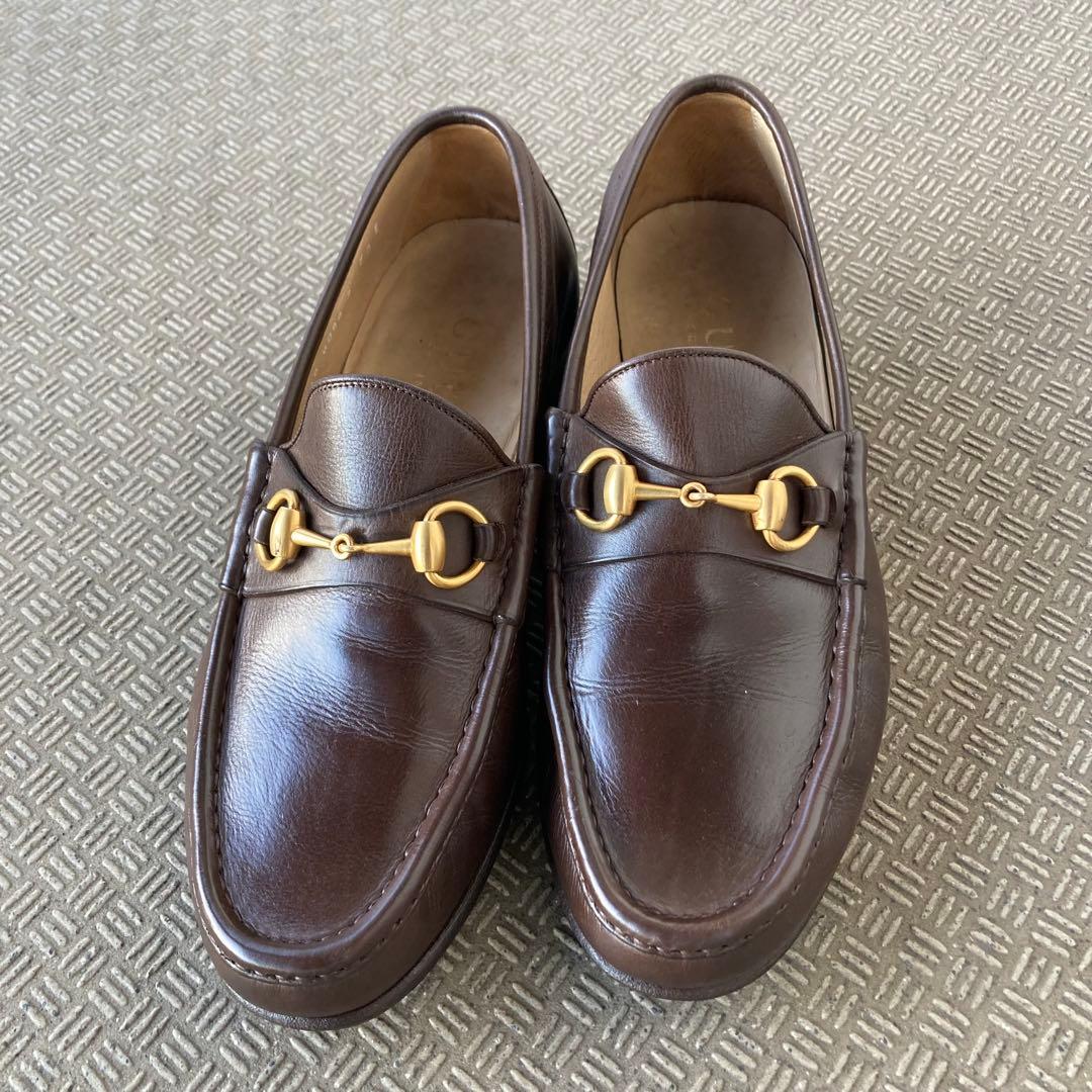 【メンテナンス済】GUCCI ホースビットローファー 茶 US7EEE