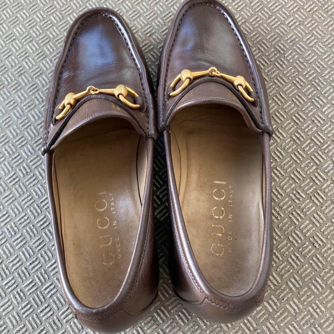 【メンテナンス済】GUCCI ホースビットローファー 茶 US7EEE