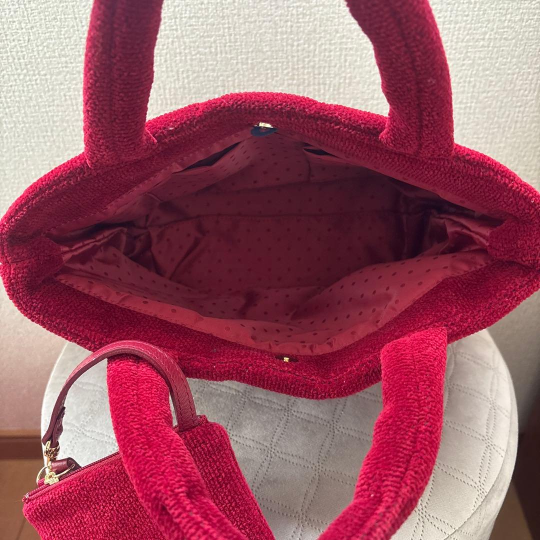 フェイラー ユニ　トートバッグ ダークレッド　パスケース付き