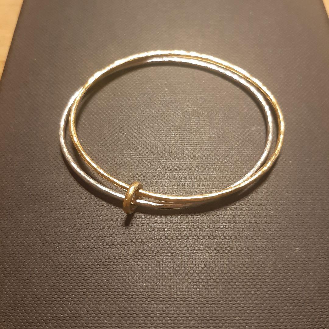 稀少デザイン マルコムベッツ バングル 22KYG WG