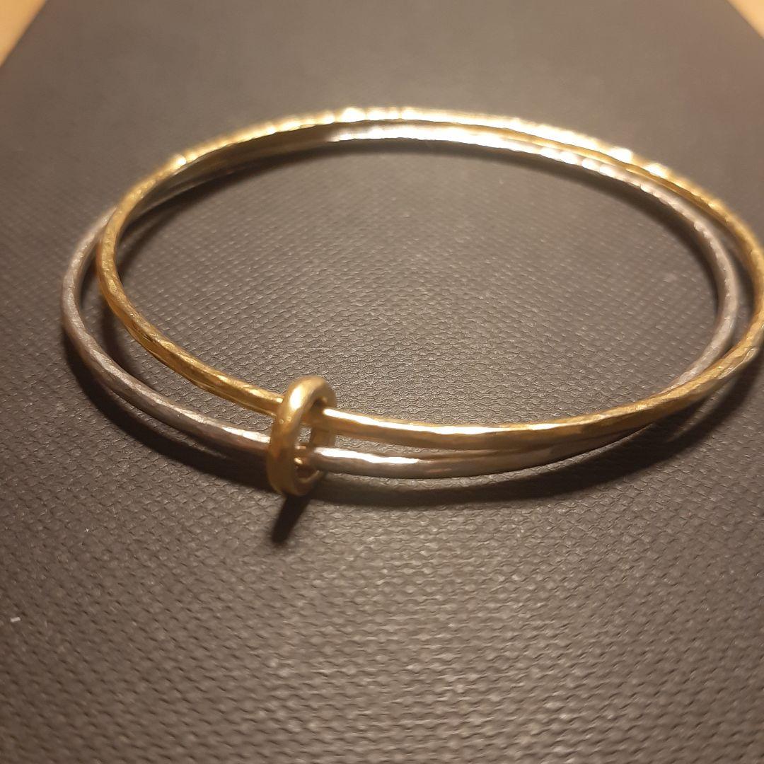 稀少デザイン マルコムベッツ バングル 22KYG WG
