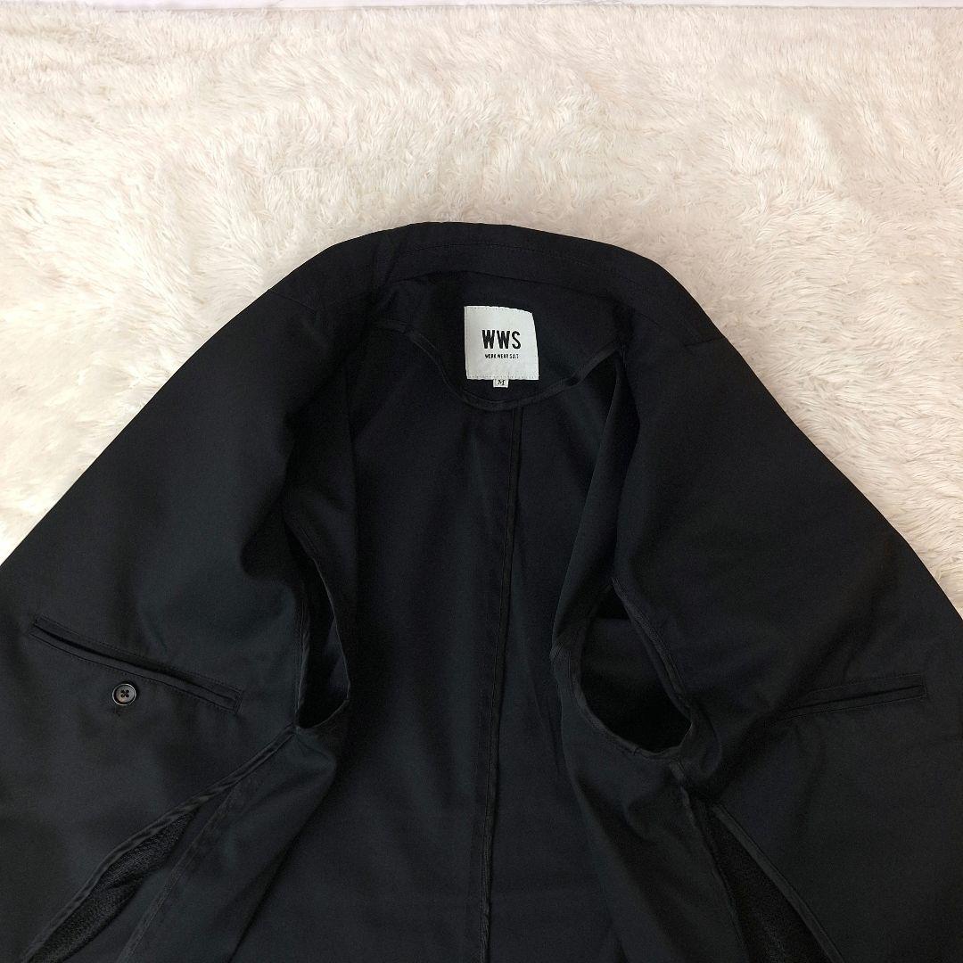 WWS ワークウェアスーツ　セットアップ　洗える　撥水　ストレッチ　ブラック　M