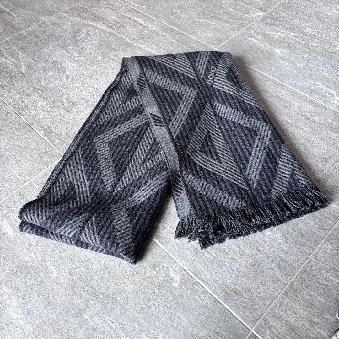 【新品未使用】Dior ウールマフラー グレー 約185×34.5
