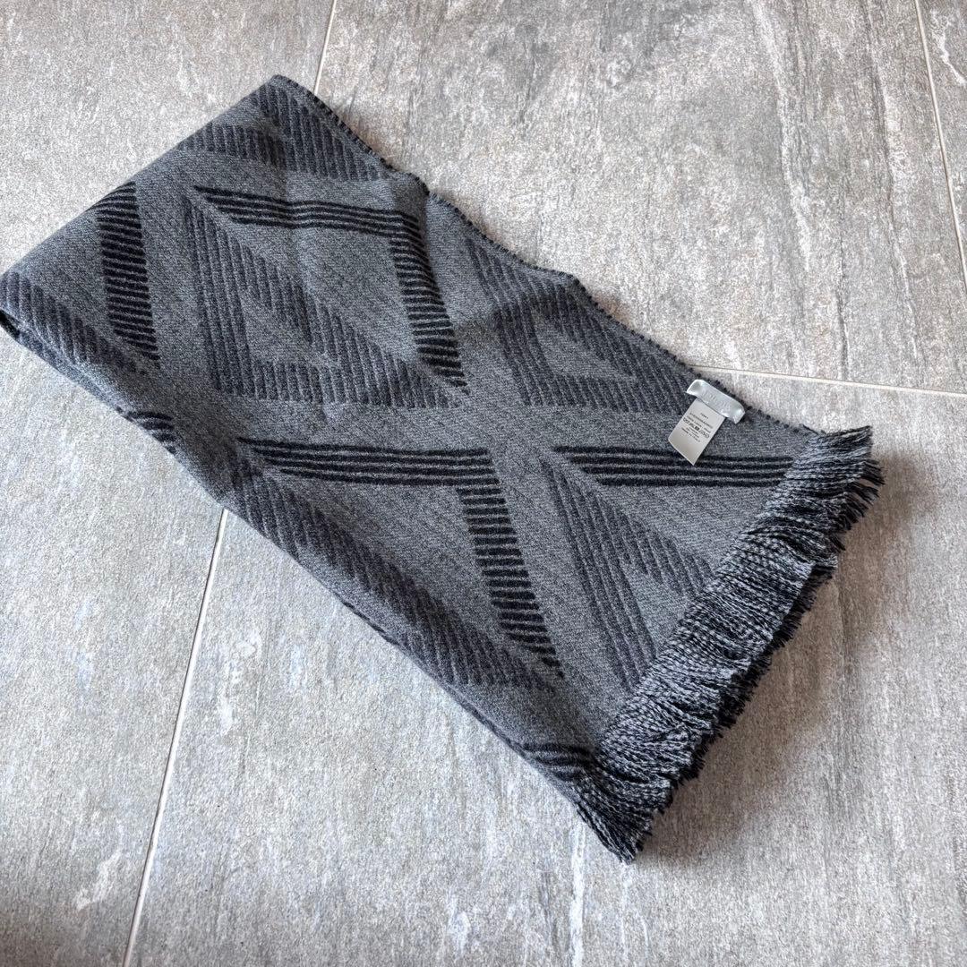【新品未使用】Dior ウールマフラー グレー 約185×34.5