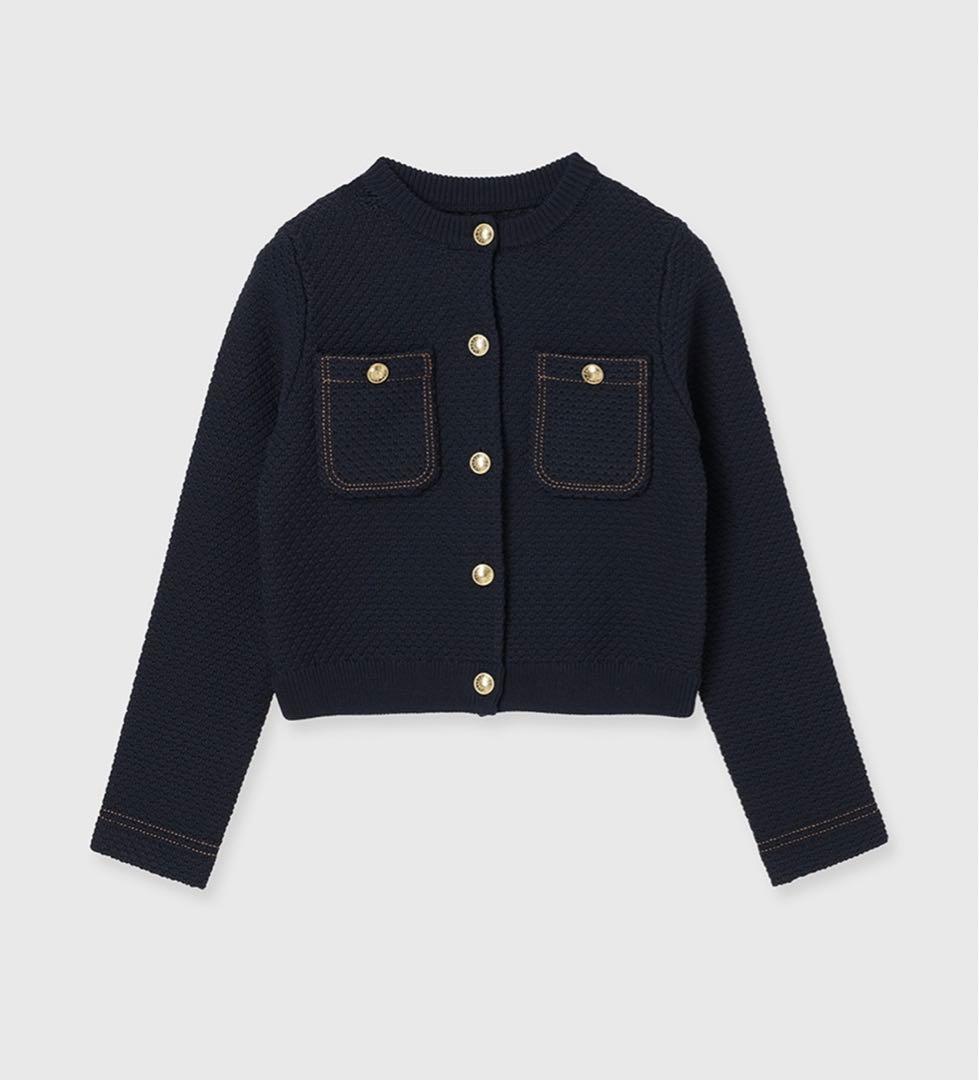 新品タグ付き⭐︎ anuans アニュアンス　ノーカラーニットジャケット