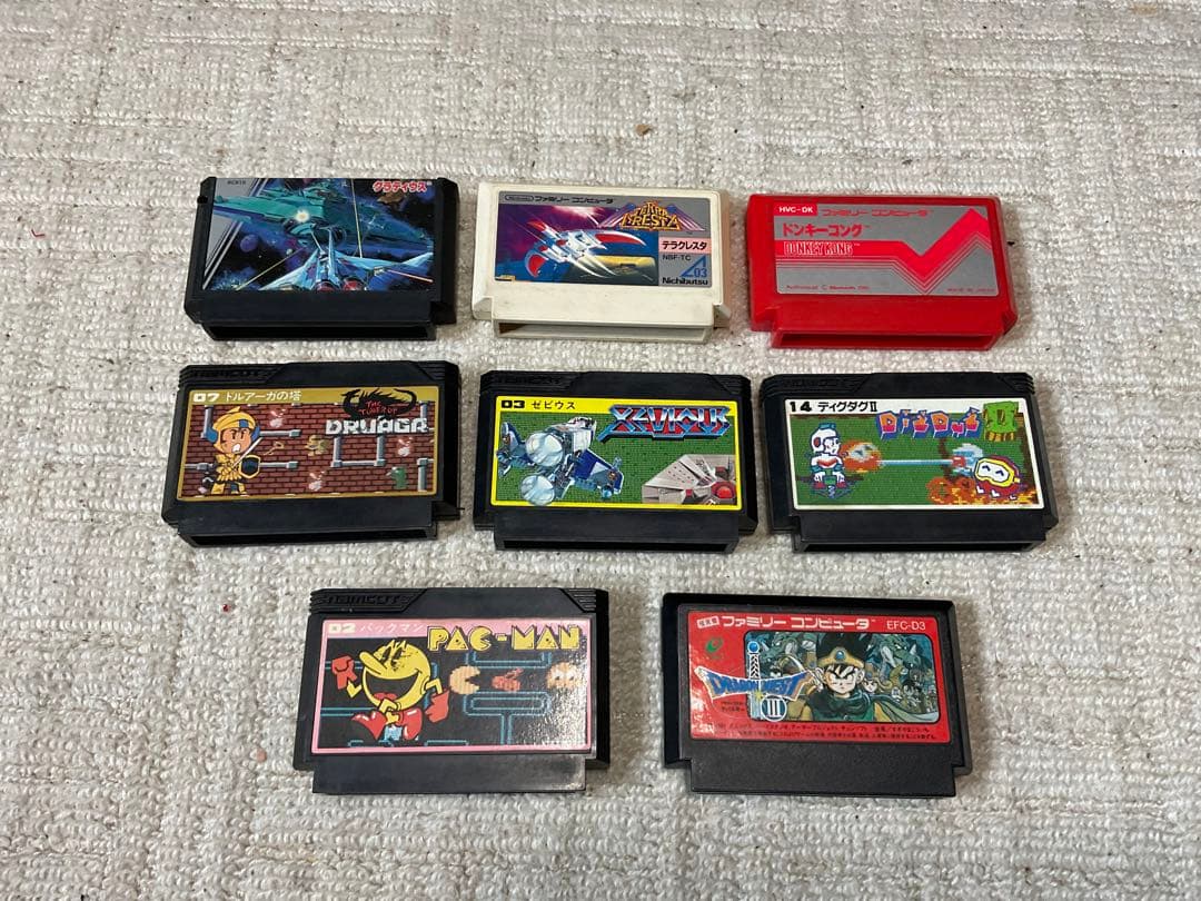 ファミリーコンピュータ、カセット8個セット【ナムコ系のが多いです　キズあります】
