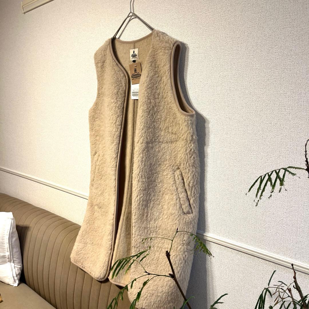 【新品タグ付き】ポーランド製 コールドブレイカー ボアロングベスト 羊毛 ウール