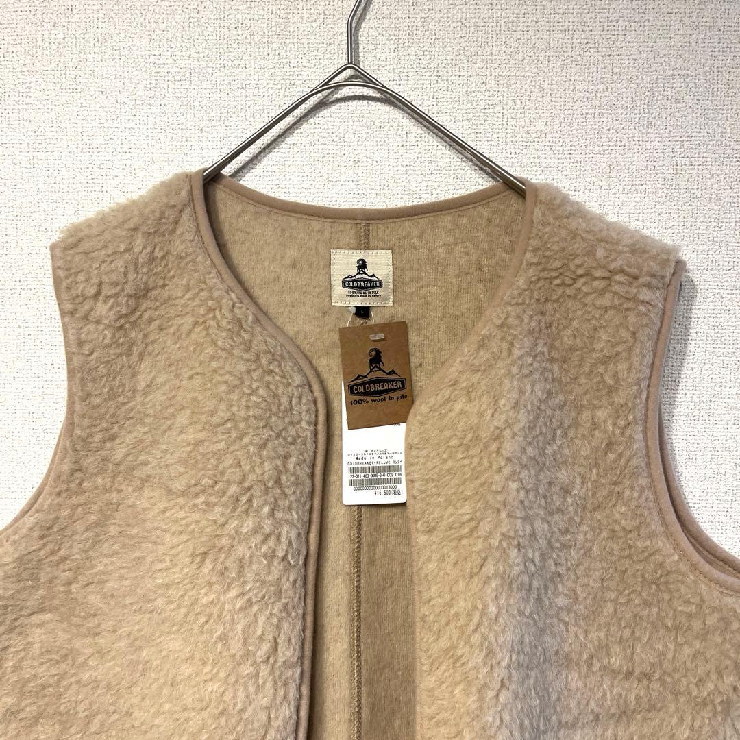 【新品タグ付き】ポーランド製 コールドブレイカー ボアロングベスト 羊毛 ウール