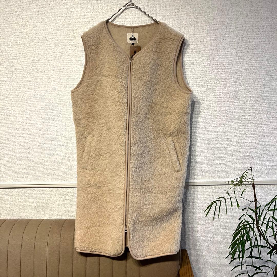 【新品タグ付き】ポーランド製 コールドブレイカー ボアロングベスト 羊毛 ウール