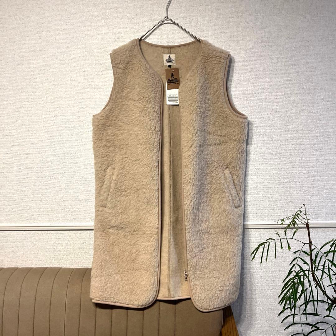 【新品タグ付き】ポーランド製 コールドブレイカー ボアロングベスト 羊毛 ウール