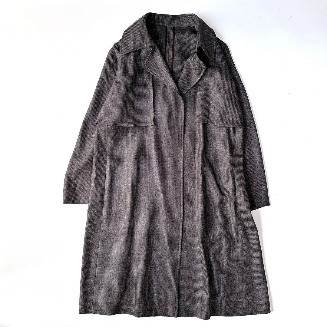 新品⁑ダーマコレクション　シルクコットンセミテーラーコート　チャコールグレー　M