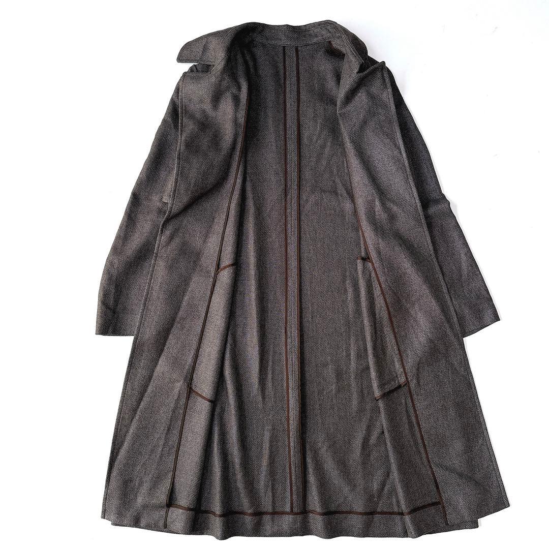 新品⁑ダーマコレクション　シルクコットンセミテーラーコート　チャコールグレー　M