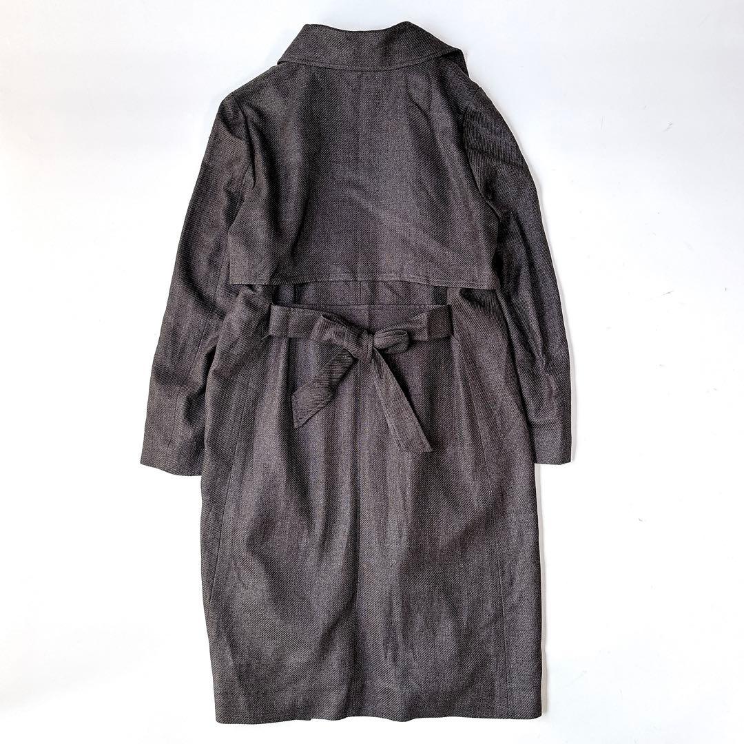 新品⁑ダーマコレクション　シルクコットンセミテーラーコート　チャコールグレー　M