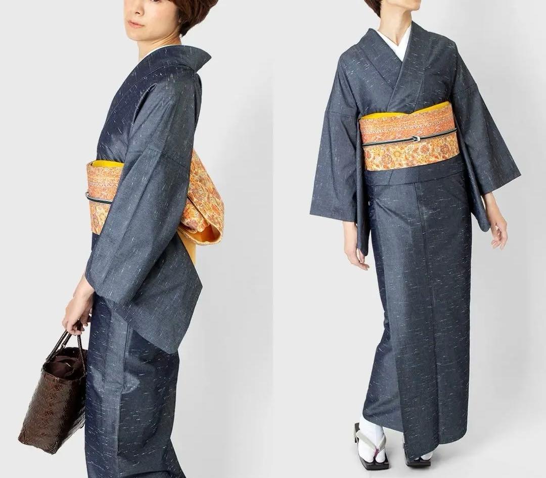 くるり デニム着物 DressSlub ブルー｜洗え る着物 単衣