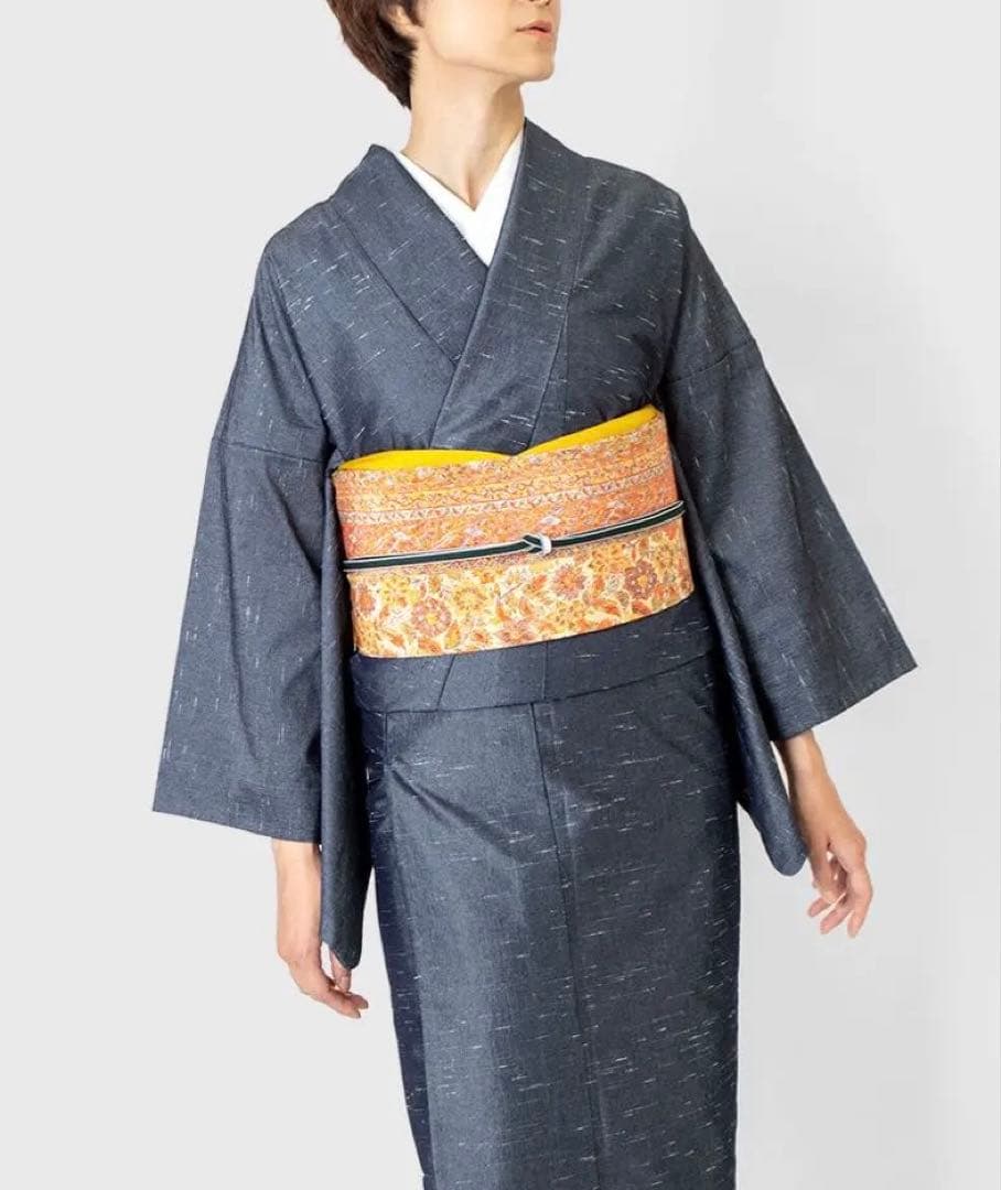 くるり デニム着物 DressSlub ブルー｜洗え る着物 単衣
