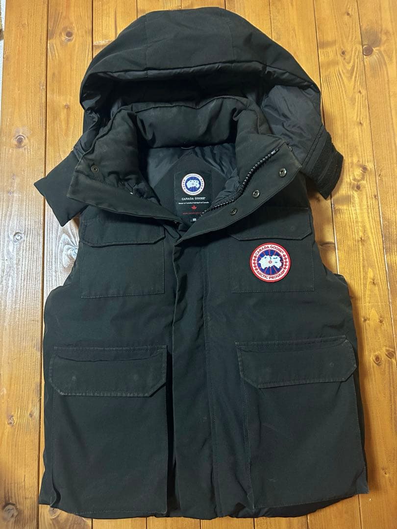 早い者勝ち‼️カナダグース ダウンベスト　ブラック　メンズ　ダウン厚め　希少レア