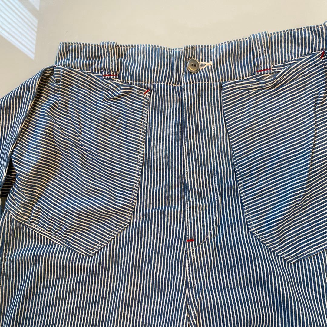 KAPITAL、ストライプ ハーフパンツ 、S、ウエストリボン付き