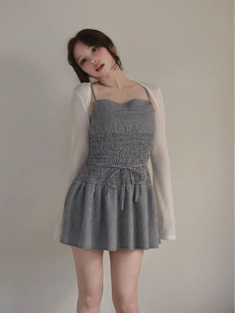 ワンピース Betty shirring mini dress