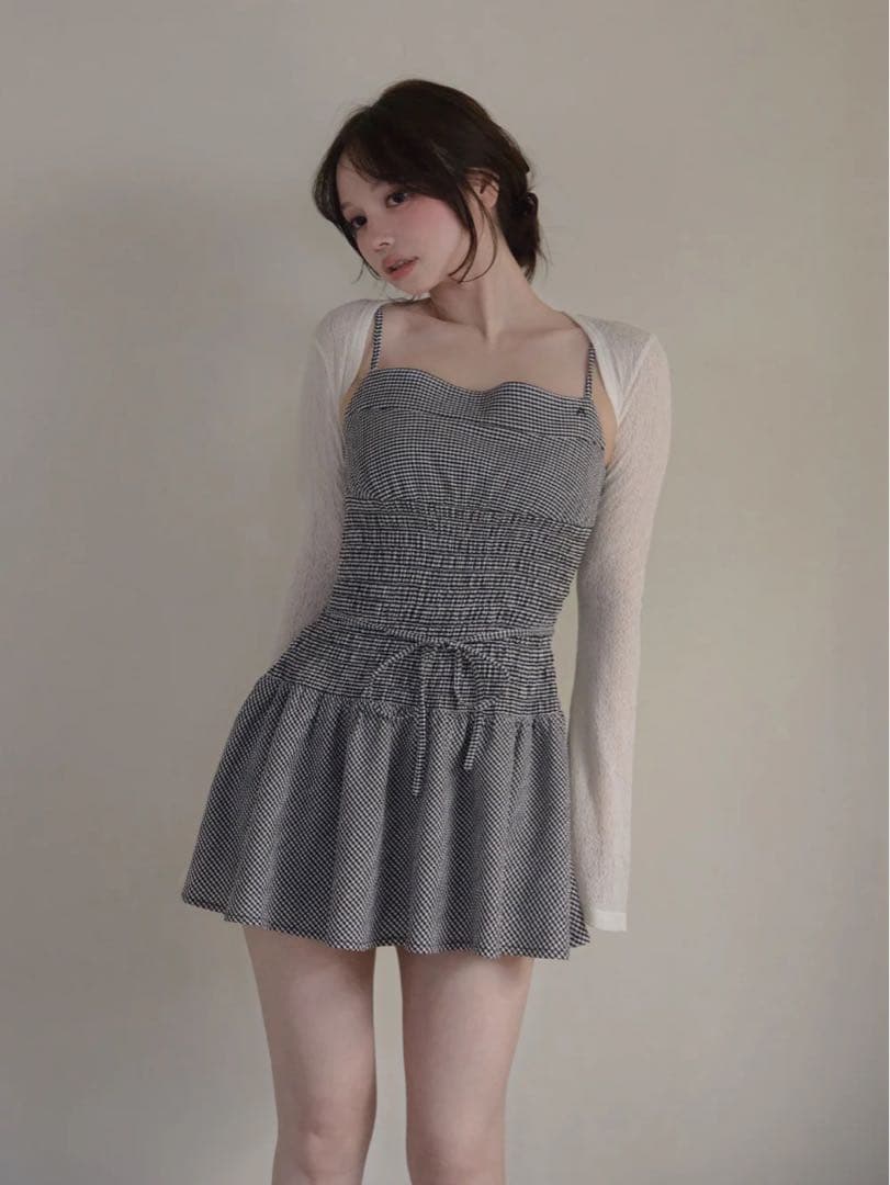 ワンピース Betty shirring mini dress