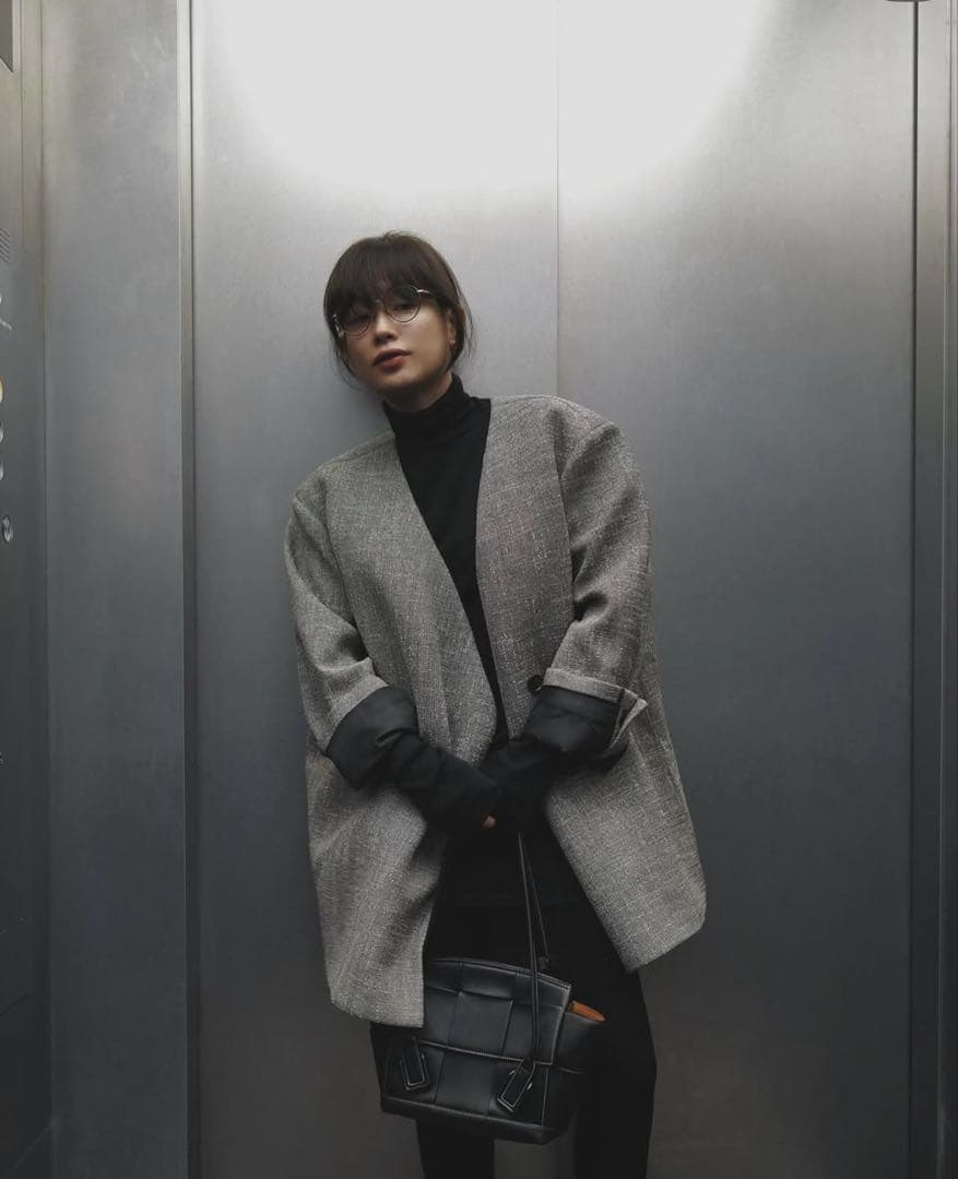 ETRE TOKYOノーカラーキルティングライナーボクシージャケット